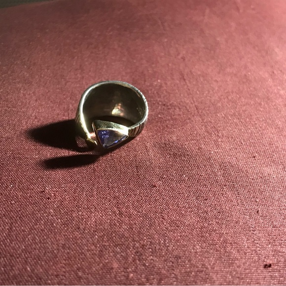Sterling Silver 14K YG Tanzanite Ring Size 6.5 - Picture 12 of 15